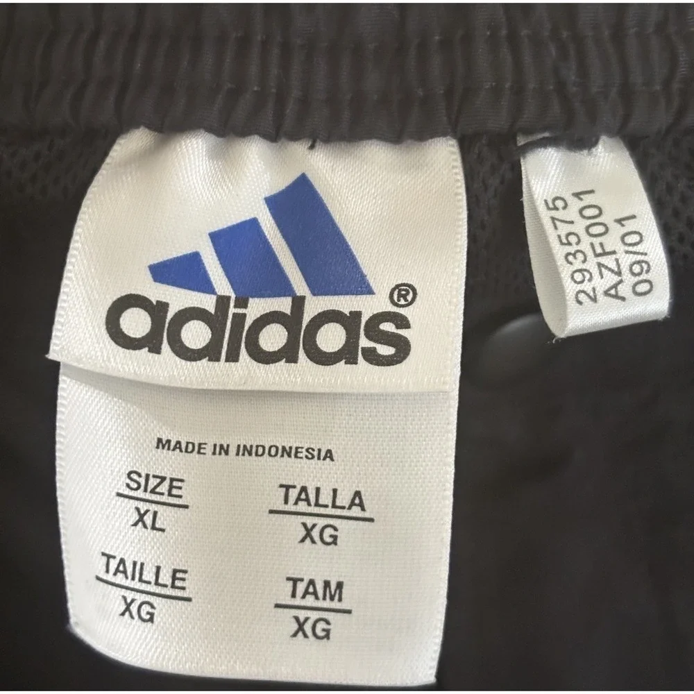 Vintage 2001 Adidas Windbreaker Track Pants Mens XL Black Mesh Lined Y2K AZF001